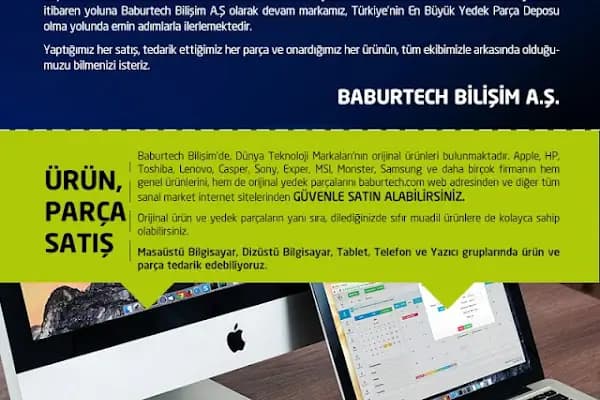 Baburtech Bilişim A.Ş. Bilgisayar Notebook Servis Onarım Laptop Yedek Parça - Bilgisayar Tamir Servisi - Ankara Çankaya