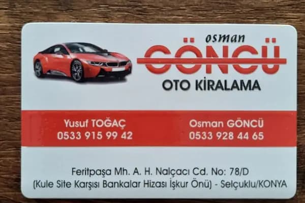 OSMAN GÖNCÜ RENT A CAR - Uzun Vadeli Araç Kiralama Hizmeti - Konya Selçuklu