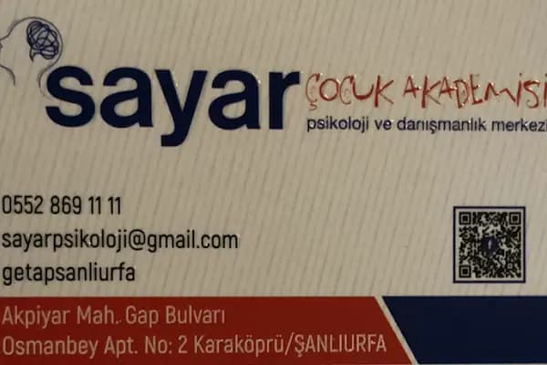 Sayar psikoloji ve danışmanlık merkezi - Psikolog - Şanlıurfa Haliliye