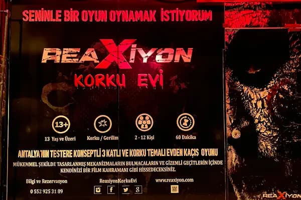 Reaxiyon Korku Evi Antalya - Kaçış odası merkezi - Antalya Muratpaşa