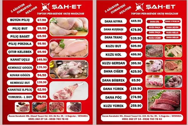 ŞAH-ET VE ET ÜRÜNLERİ (Toptan perakende satış) - Kasap - İstanbul Beylikdüzü
