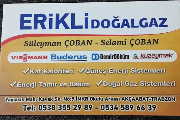 Erikli Isı ve Pelet Satış Noktası - Kazan Tedarikçisi - Trabzon Akçaabat