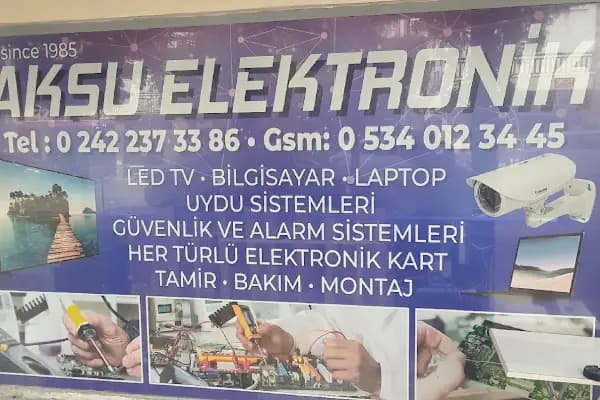Aksu ELEKTRONİK OSMAN AKSU Soğuksu - Elektronik Tamir Dükkanı - Antalya Muratpaşa
