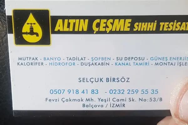 Altın Çeşme Sıhhi Tesisat - Tesisatçı - İzmir Balçova