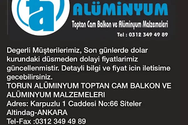 Torun Alüminyum Toptan Cam Balkon ve Alüminyum Malzemeleri - Resim 16