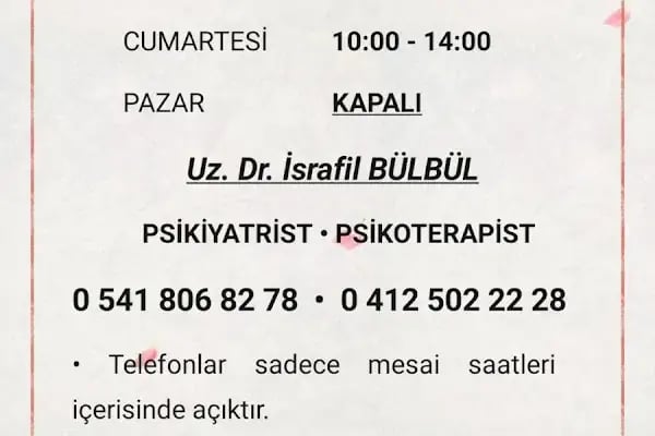 Psikiyatrist Psikoterapist Uz. Dr. İsrafil Bülbül Özel Muayenehanesi - Resim 7