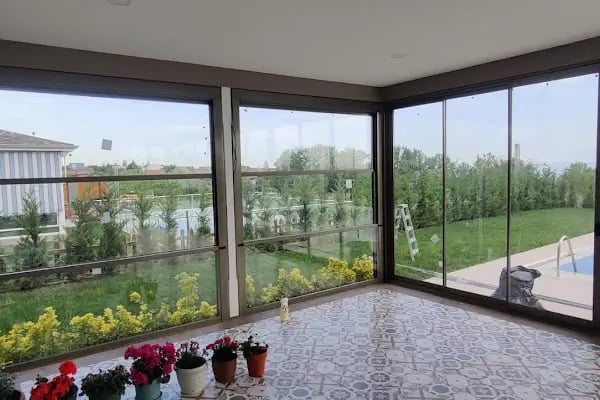 ALYUM Isıcamlı Cam Balkon, Silinebilir Giyotin Cam, Sürme Bayilik - Resim 5