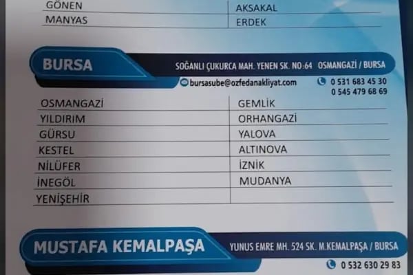 Öz feda nakliyat taşımacılık - Resim 2
