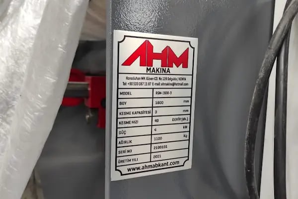 AHM MAKİNA REDÜKTÖRLÜ GİYOTİN MAKAS-ABKANT PRES-ABKANT PRES KALIPLARI - Resim 3