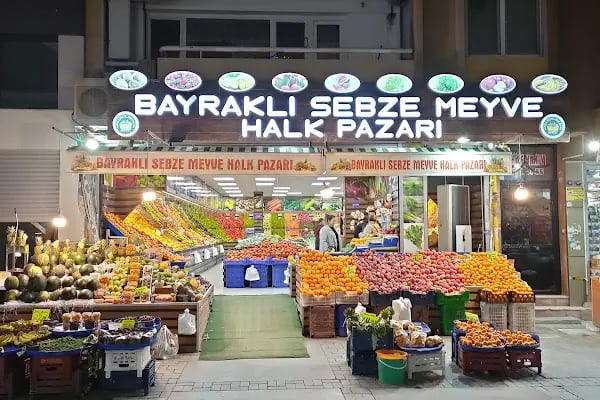 Bayrakli sebze meyve halk pazari - Resim 2
