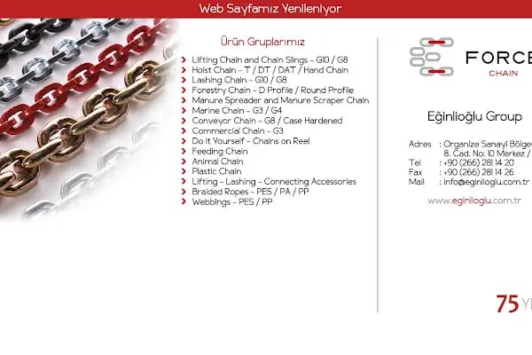 Eğinlioğlu Zincir San. Tic. A.Ş. | Force Chain | Eğinlioğlu Grup - Resim 6