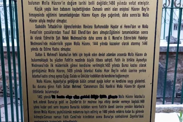 Molla Hüsrev Hazretleri Türbesi - Resim 12