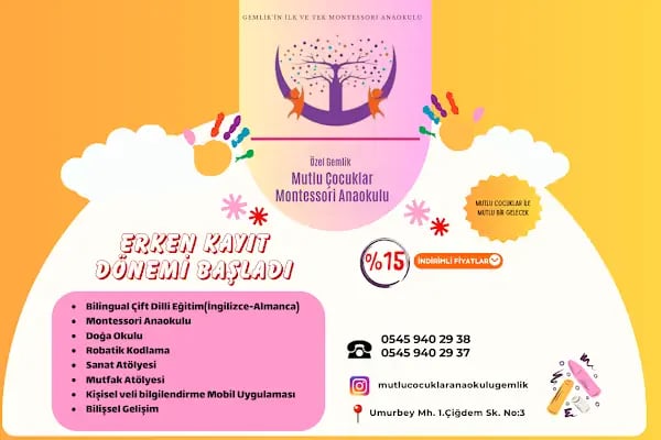 GEMLİK MUTLU ÇOCUKLAR MONTESSORİ ANAOKULU - Resim 18